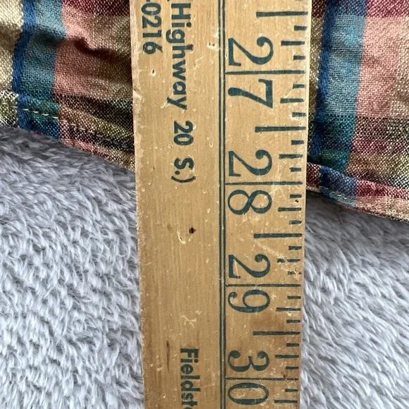 Kuhl Shirt Mens XL Karib Brown Plaid Button Up Shirt Linen/Cotton Blend - Picture 8 of 12